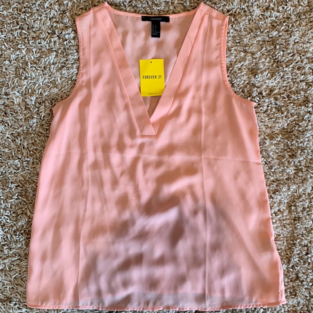 NWT Pink Semi Sheer Tank